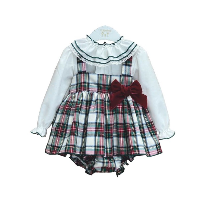 Conjunto niña Pichi cuadro escocés colección Chanel - Valentina Bebés