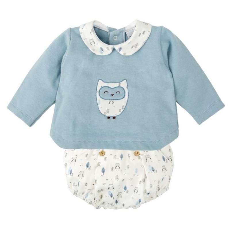 Conjunto bebé Babidú sudadera con búho y pololo estampado