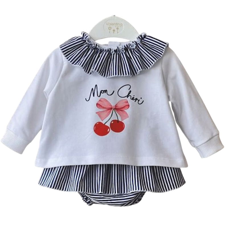 Conjunto sudadera y culote Valentina Bebés Loving Cherries  (2 piezas)