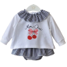 Conjunto sudadera y culote Valentina Bebés Loving Cherries  (2 piezas)