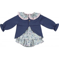 Conjunto Sudadera y Culote con Volante Valentina Bebés